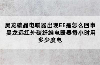 昊龙碳晶电暖器出现EE是怎么回事 昊龙远红外碳纤维电暖器每小时用多少度电